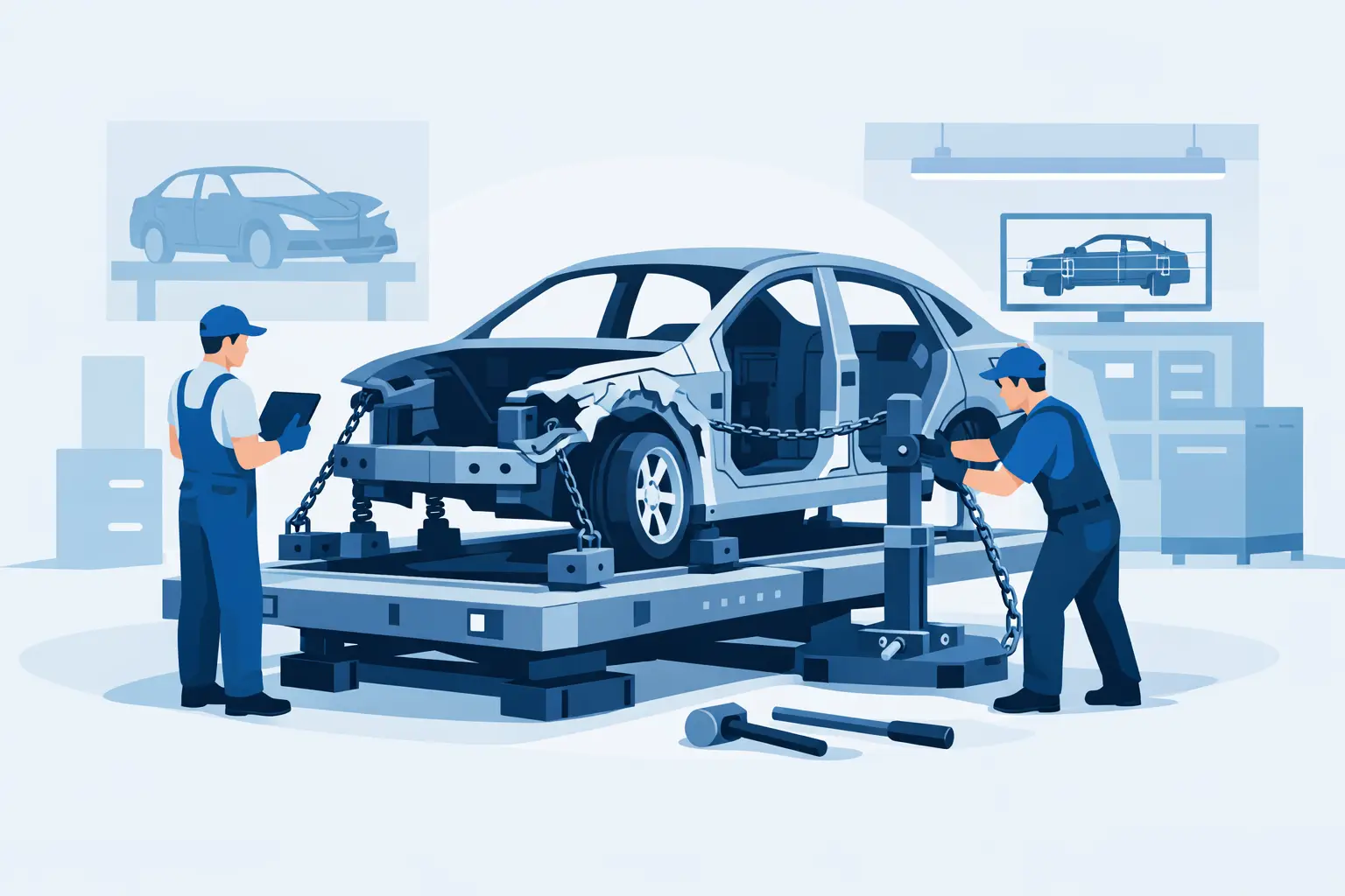 Car Frame Straightening Service After a Crash